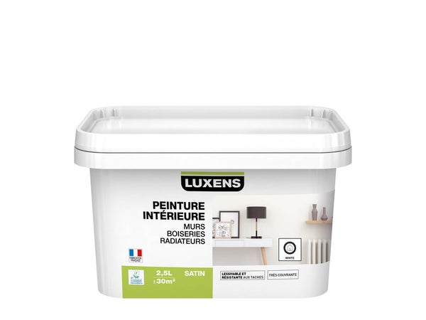 Peinture Mur, Boiserie, Radiateur Multisupports Luxens Blanc Satiné 2.5 L