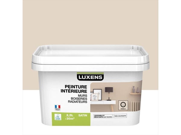 Peinture Mur, Boiserie, Radiateur Multisupports Luxens Terra 6 Satiné 2.5 L