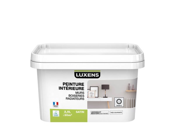 Peinture, Mur, Boiserie, Radiateur, Multisupports Luxens, Granit 6, Satin, 2.5