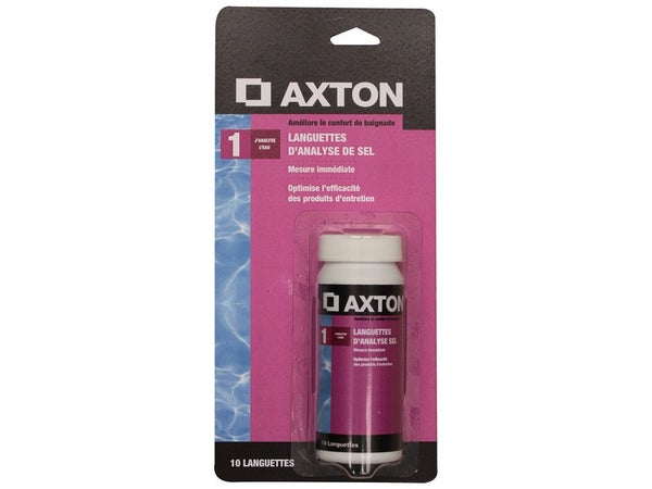 10 languettes d'analyse sel pour piscine AXTON