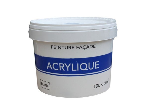Peinture Façade Acrylique, Blanc, 10 L