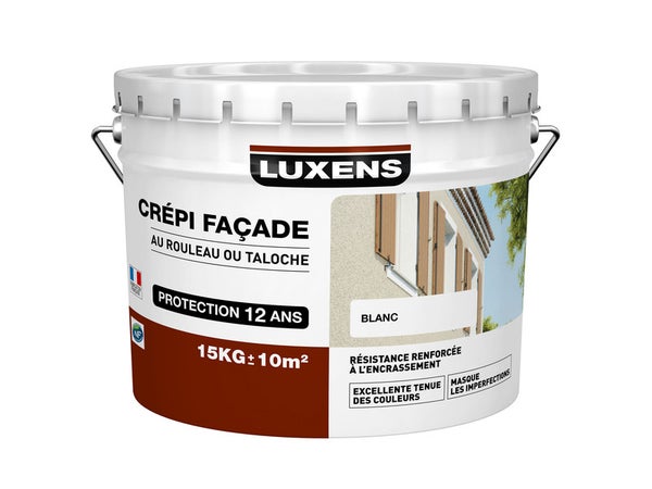 Crépis Façade Luxens, Blanc, Mat, 15 Kg
