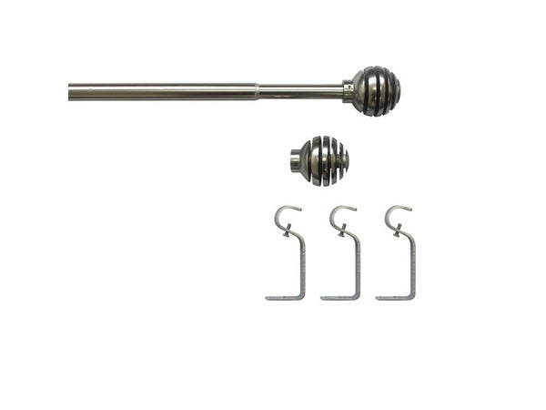 Kit De Tringle À Rideau Comete Boule Diam. 16/19 Mm Acier Mat 160 À 300 Cm
