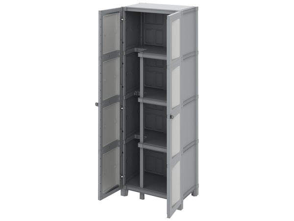 Armoire haute plastique 3 étagères SPACEO MODULIZE, L. 65 X H. 180 X P. 40 cm