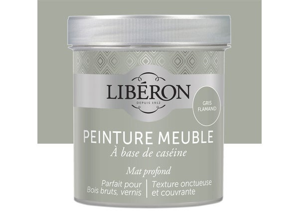 Peinture Meuble Et Boiserie Caséine Liberon Gris Flamant Mat 0.5 L