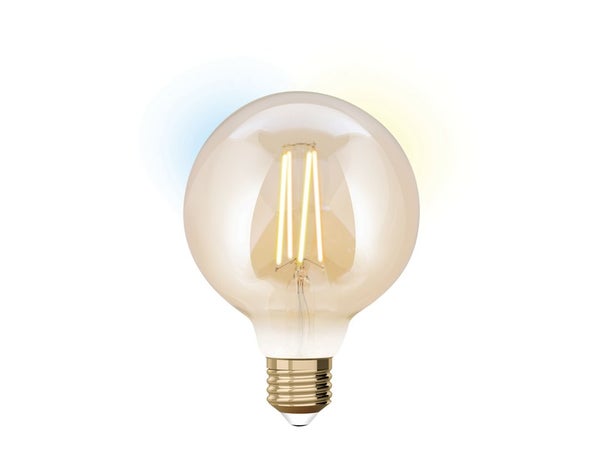 Ampoule intelligente led à filament ambré Globe 95 mm E27 806 Lm = 60 W variatio