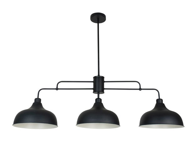 Suspension, E27 Style Industriel Lincoln Métal Noir 3 X 40 W Corep