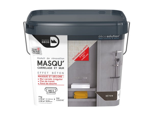 Enduit Masqu'Carrelage Et Mur Maison Deco, Béton, 9 Kg