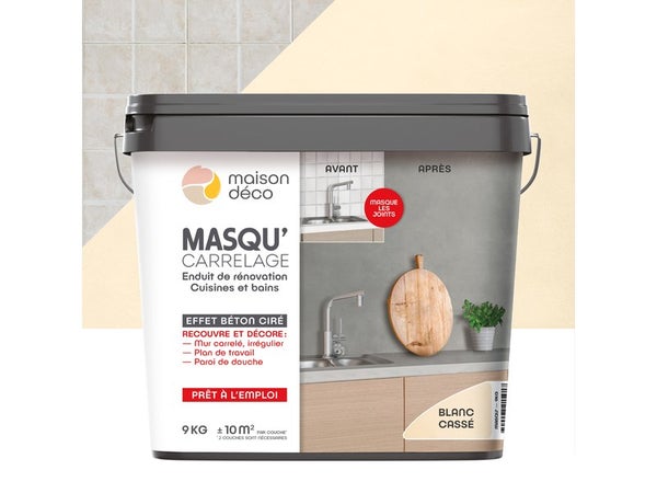 Enduit Masqu'Carrelage Et Mur Maison Deco, Blanc Cassé, 9 Kg