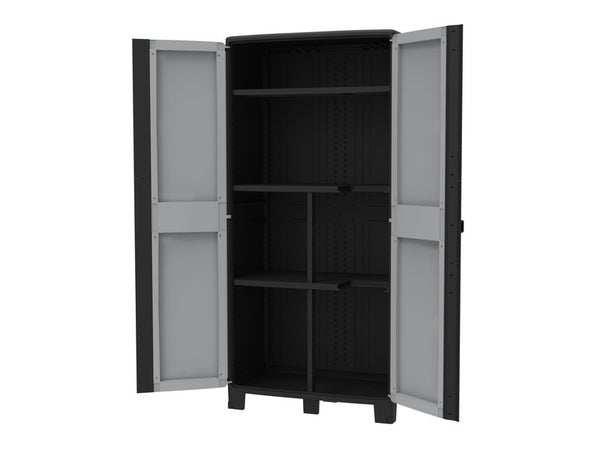 Armoire Haute Résine 3 Étagères Spaceo, L.85 X H.180 X P.52 Cm