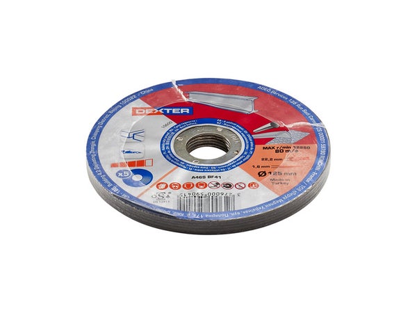 5 Disques De Coupe Pour Métal Dexter, Diam.125 X 1.6 X 22.23 Mm, T41