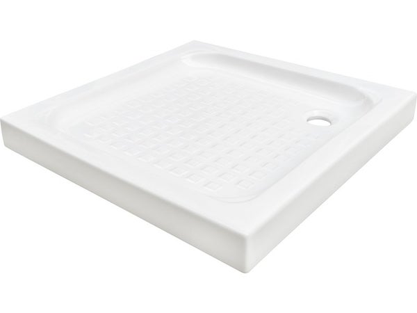 Receveur de douche standard, Nerea, L.80 x l.80 cm, grès blanc