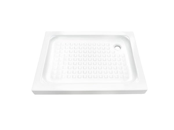 Receveur de douche standard, grès, blanc L.100 x l.70 cm, Nerea
