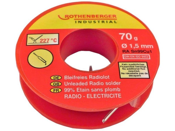 Bobine Étain Radio 1,5 Mm 70 G. Rothenberger