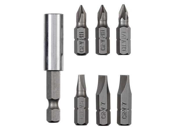 Lot De 6 Embouts De Vissage 25 Mm Pz1/Ph1/Sl5/Sl7+ Porte-Embout