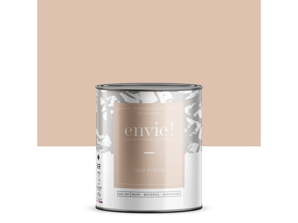 Peinture dépolluante mur, boiserie, radiateur ENVIE rose écaille velours 0.5 l