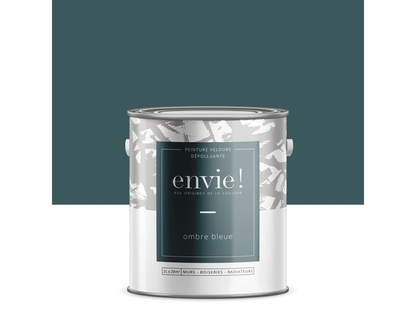 Peinture dépolluante mur, boiserie, radiateur ENVIE ombre bleue velours 2 l