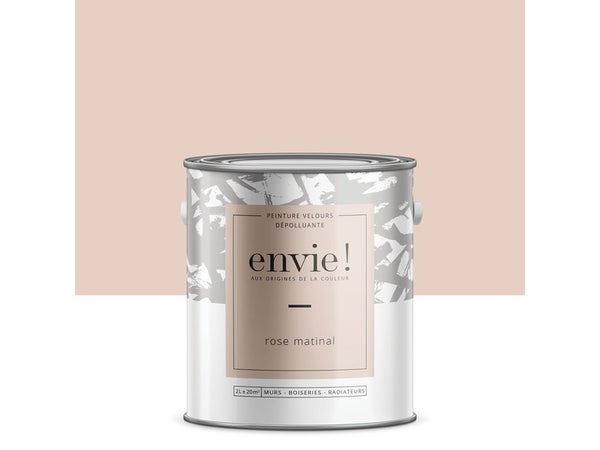 Peinture dépolluante mur, boiserie, radiateur ENVIE rose matinal velours 2 l