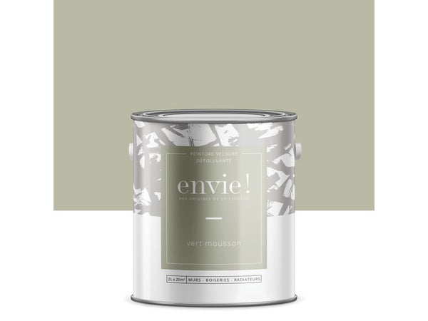 Peinture dépolluante mur, boiserie, radiateur ENVIE vert mousson velours 2 l