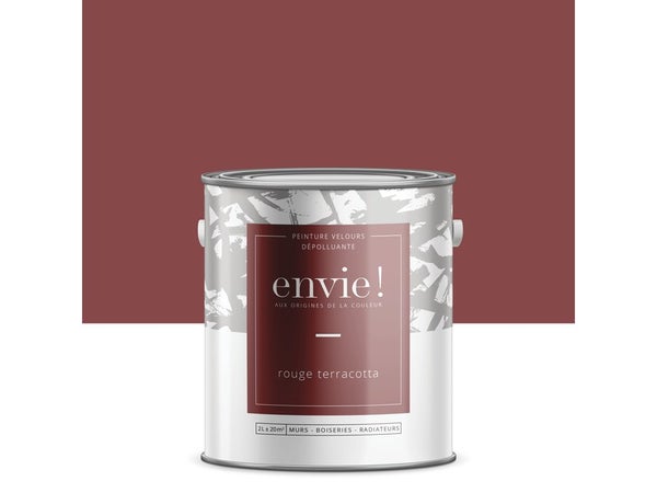 Peinture dépolluante mur, boiserie, radiateur ENVIE rouge terracotta velours 2 l