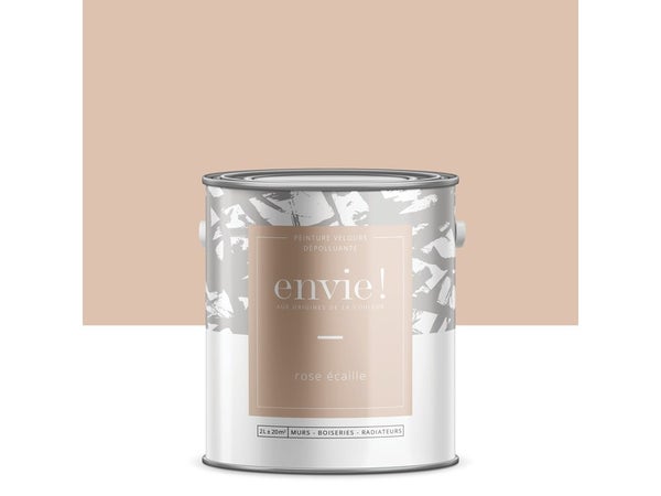 Peinture dépolluante mur, boiserie, radiateur ENVIE rose écaille velours 2 l