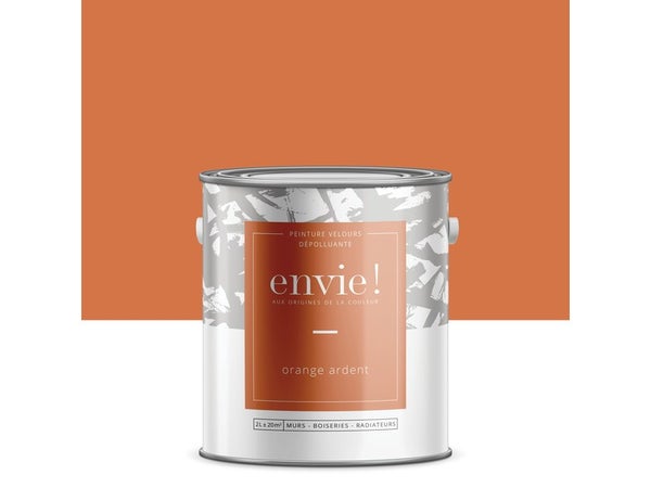 Peinture dépolluante mur, boiserie, radiateur ENVIE orange ardent velours 2 l