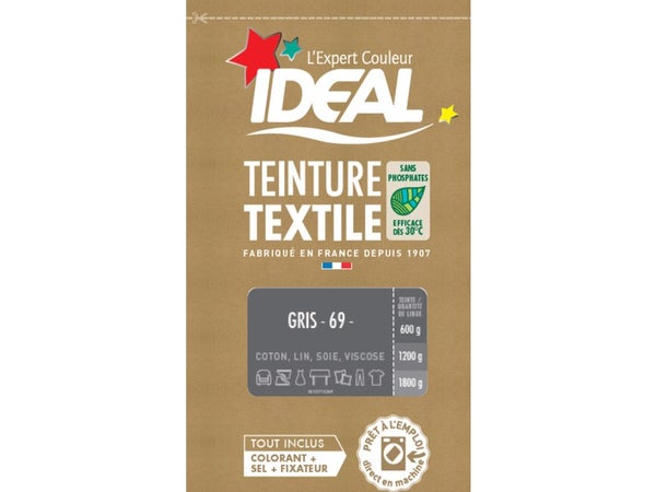 Teinture Textile Ideal Gris 0.35 Kilogramme