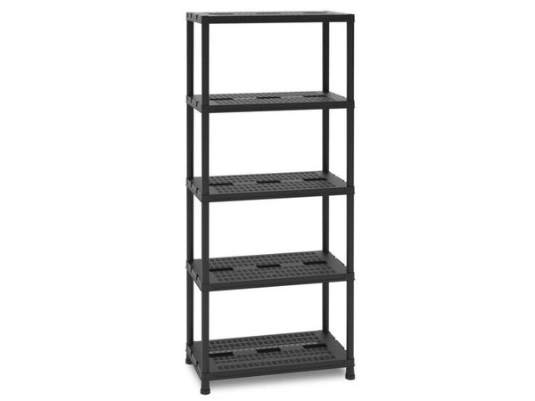 Etagère Résine, 5 Tablettes, Noir L.71 X H.180 X P.35 Cm