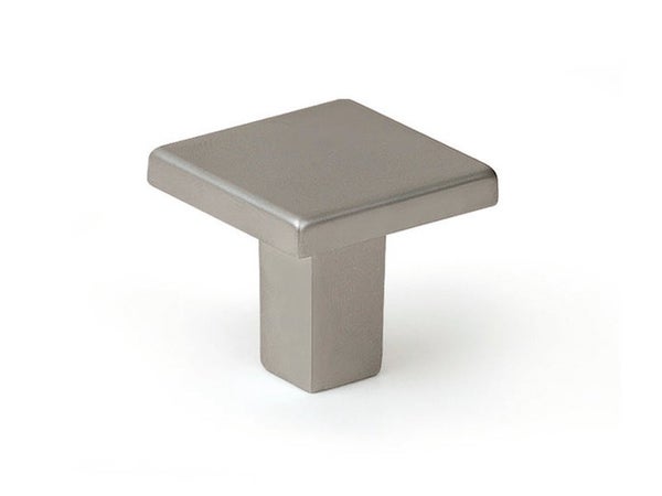Bouton De Meuble Carré Argent Zamak H.28 X L.30 X P.30 Mm