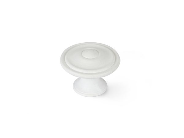Bouton De Meuble Rond Blanc Zamak H.26 X L.35 X P.35 Mm