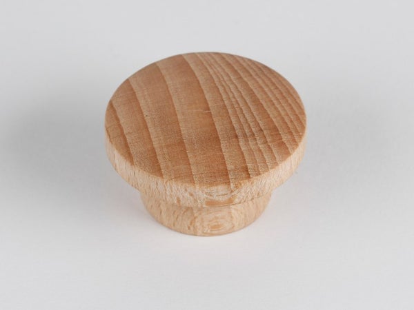 Lot De 6 Boutons De Meuble Rond Bois Brut H.22 X L.39 X P.39 Mm