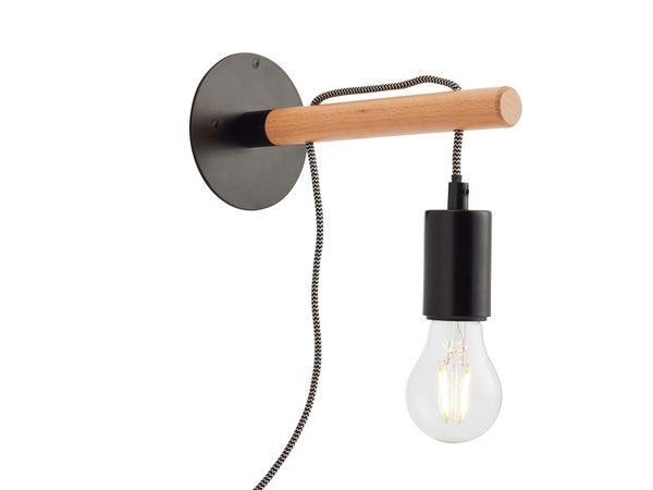 Applique, Moderne Métal Noir Brilliant Jarbo 1 Lumière(S)