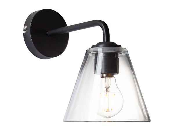 Applique Métal Noir Et Transparent Inspire Sax 1 Lumière(S)