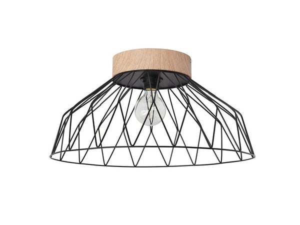 Plafonnier, Nature Métal Noir Seynave Clayton D.50 Cm