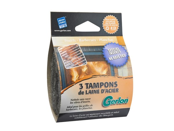 Lot De 3 Tampons À Récurer Fibre Abrasive Gerlon Pour Inserts