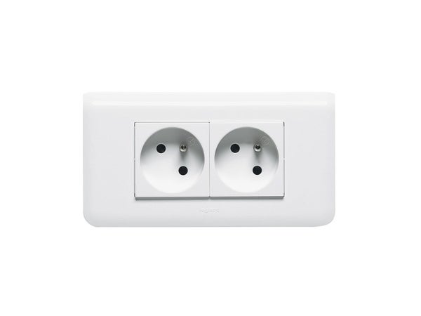 Double Prise Avec Terre Mosaic, Blanc, Legrand