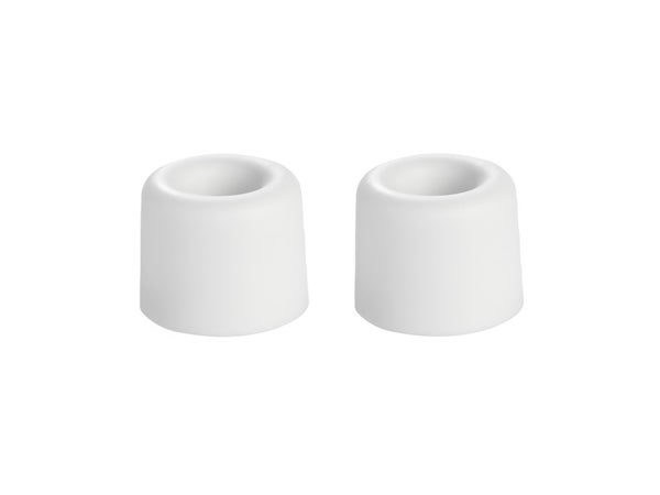Lot De 2 Butées De Porte À Visser Standers Plastique Mat Blanche Diam.3.0 Cm X L.3.0 Cm X H.2.4 Cm