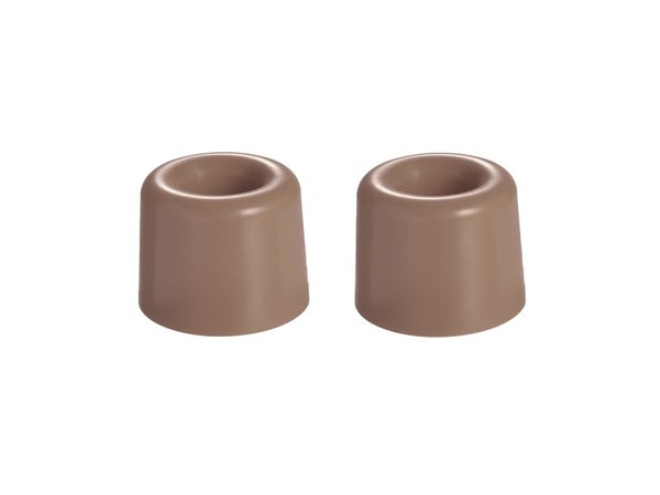 Lot De 2 Butées De Porte À Visser Standers Plastique Mat Beige Diam.3.0 Cm X L.3.0 Cm X H.2.4 Cm