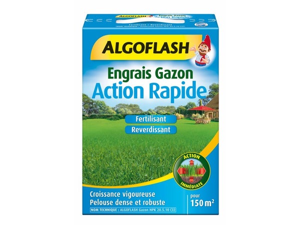 Engrais Gazon Action Rapide Algoflash 3 Kg 150 M²