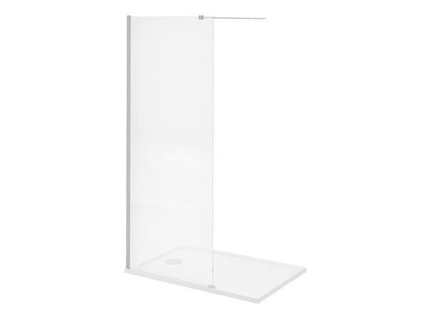 Paroi de douche à l'italienne verre transparent, l.80 cm, Ep.8 mm chromé Remix