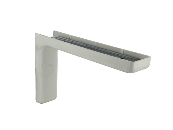 Equerre Léonard Acier Plastifié Blanc, H.11.4 X P.18 Cm