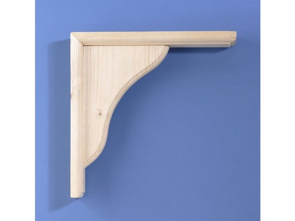 Equerre Volute Bois Brut Naturel, H.20 X P.20 Cm