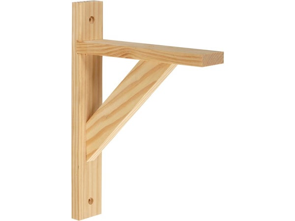 Equerre Solo Bois Brut Naturel, H.17 X P.23 Cm