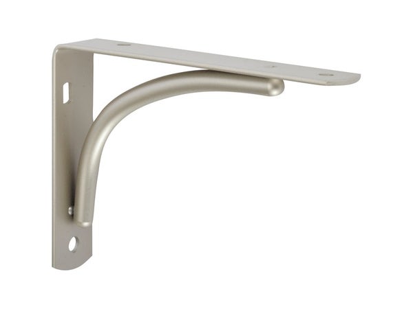 Equerre Dino Acier Nickelé Gris, H.8.5 X P.12 Cm