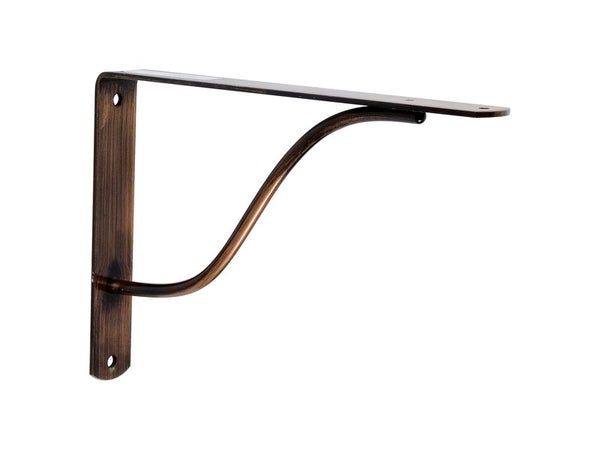 Equerre Curva Acier Cuivré Marron, H.17 X P.24 Cm