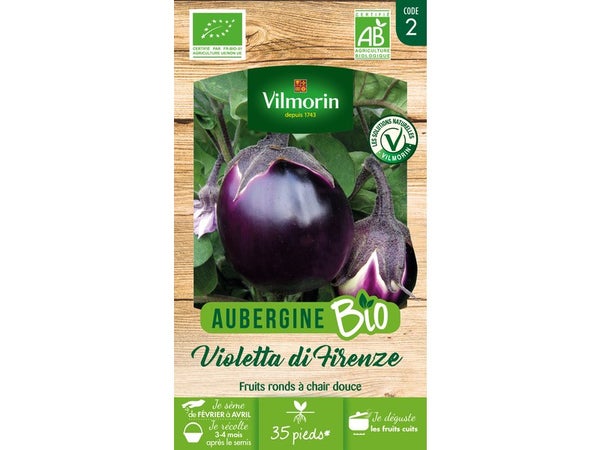 Graine Potagère Aubergine Violette De Florence Bio Vilmorin 0.5 G