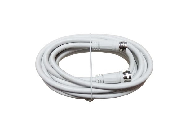 Câble Satellite Fiche F, Mâle/Mâle, Blanc, 4M Elap