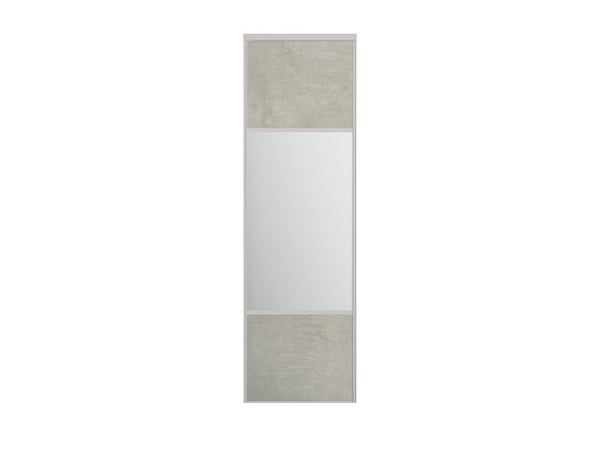 Porte de placard coulissant Ciment effet béton factory/miroir l.76.2xH.250cm