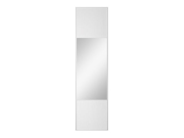 Porte de placard coulissant Snow effet frêne blanc/miroir l.66.2xH.250cm