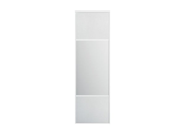 Porte de placard coulissant Snow effet frêne blanc/miroir l.96.2xH.250cm